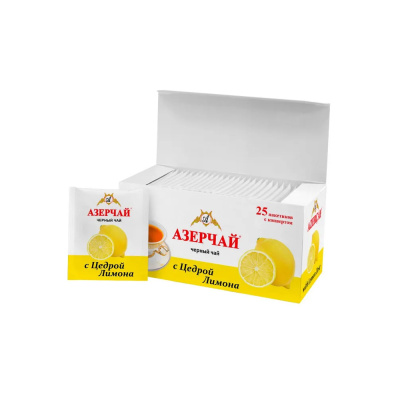 Чай Азерчай черн 25пак С ЦЕДРОЙ ЛИМОНА 1/24