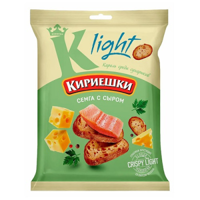 Сухарики Кириешки Лайт СЕМГА с СЫРОМ  33 гр РВС 530 1/50