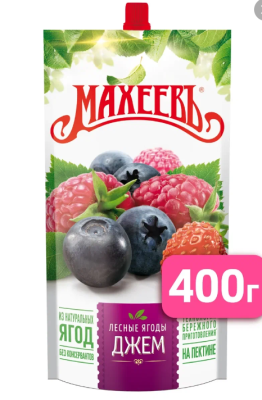 Джем Махеев 400 гр Лесные Ягоды дой-пак 1/14