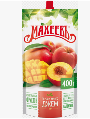 Джем Махеев 400 гр Персик и Манго дой-пак 1/14