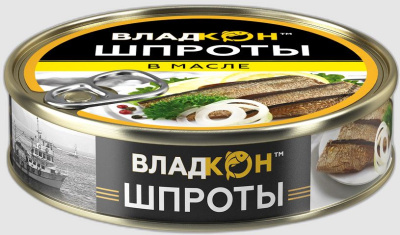Шпроты ВЛАДКОН в масле балтийская ключ 160 гр 1/36