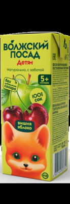 Сок Волжский Посад 0,2л Яблоко-Вишня с 5-ти мес 1/27