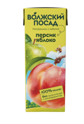 Сок Волжский Посад 0,2л Нектар Яблоко-Персик 1/27