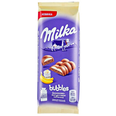 Шок Милка 97гр Пористый БАНАН-ЙОГУРТ 1/15