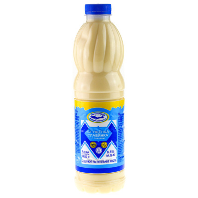 Молоко сгущ Бутылка Славянка 1000гр 8,5% 1/9 /молоко.сод. продукт/