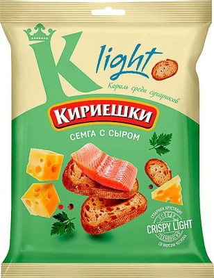 Сухарики Кириешки Лайт СЕМГА с СЫРОМ  80 гр РВС187 1/22