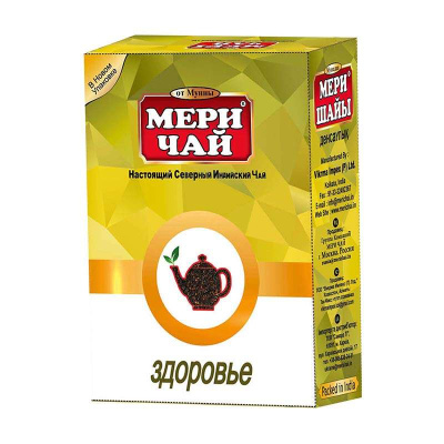 Чай МЕРИ черн 100 гр ЗДОРОВЬЕ с чайной ложкой 1/120