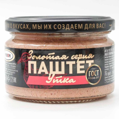 Паштет Рузком 200гр Утка ГОСТ стекло 1/6