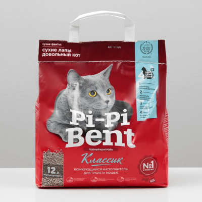 Наполнитель Pi-Pi-Bent КЛАССИК  12л/5кг 1/4