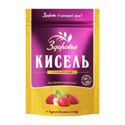 Кисель ЗДОРОВЬЕ 150гр клубника ZIP пакет 1/12