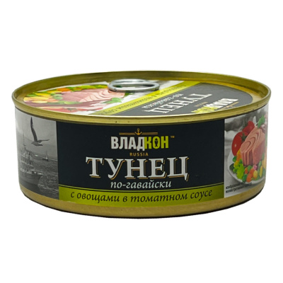 Тунец Владкон по-гавайски с овощами в т/с 240 гр 1/18