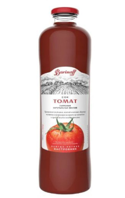 Сок БАРИНОФФ 1л Томатный с мякотью и солью ст/б 1/6